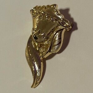 Vintage Gold Flower Brooch Signed Gerry’s | Textured Art Nouveau Costume Pin